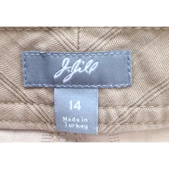 J. Jill Capri Pants Women's Size 14 Sand Tan Wide Leg Pinstripe Cropped - Picture 4 of 5